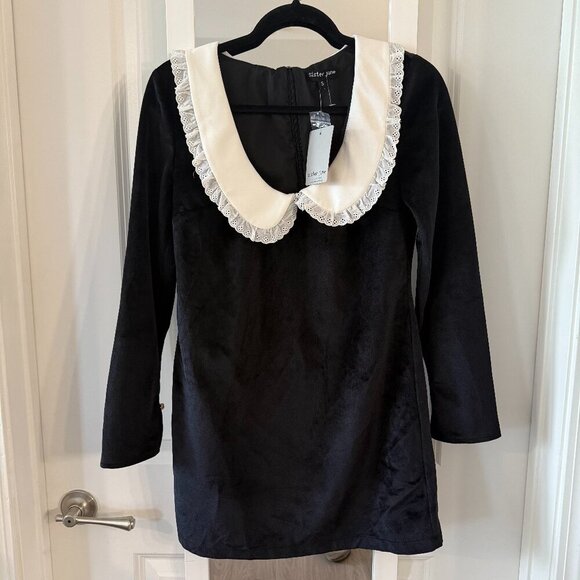 NEW Sister Jane Aquarius Scoop Neck Mini Dress Size Small Color Black White - Picture 2 of 9